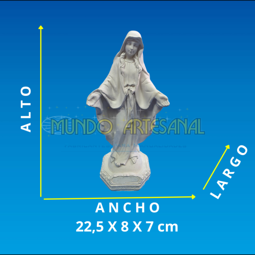 1048 - P027 <p> PRECIO $4.650 </p> VIRGEN MILAGROSA SIN MEDALLAS BASE HEXAGONAL