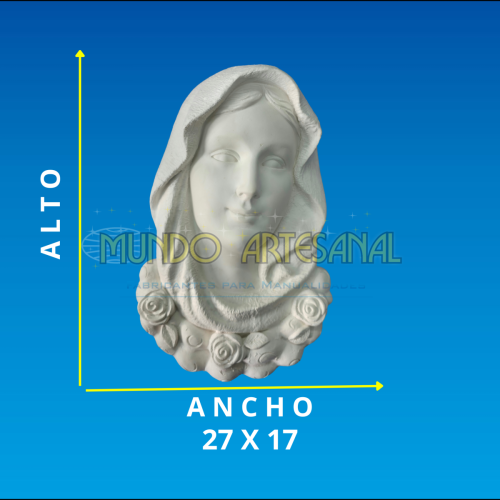 1208 - P028 <p>PRECIO $6.750 </p> ROSTRO DE MARIA ROSAS APLIQUE